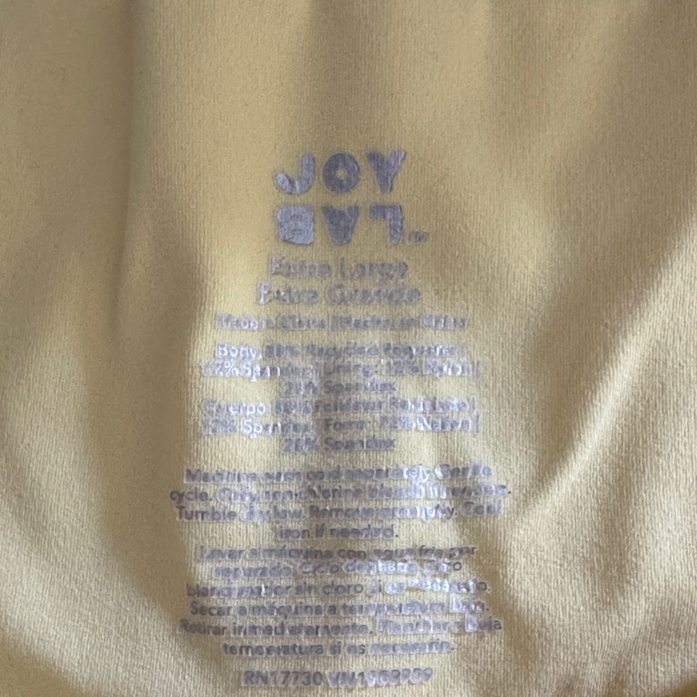 JoyLab Women’s Yellow Cross Waist Athletic Shorts - Picture 2 of 3